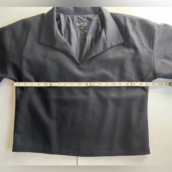 Agnes B. Wool blend Navy Top M - Picture 9 of 13